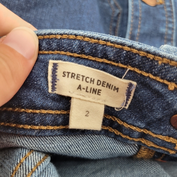 Madewell Stretch Denim A-Line Mini Skirt in Salisbury Wash 2 - Picture 4 of 9